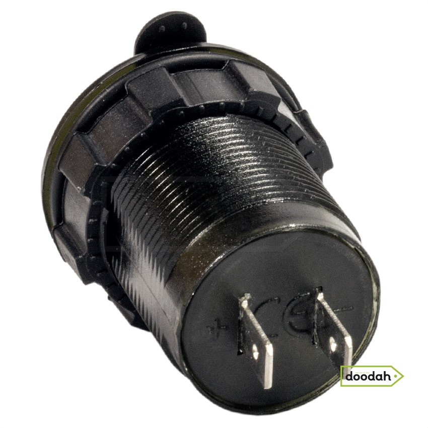 Авто / Мото USB зарядний пристрій Recessed Volt Green з вольтметром, IP54. Гарантія 6 міс.